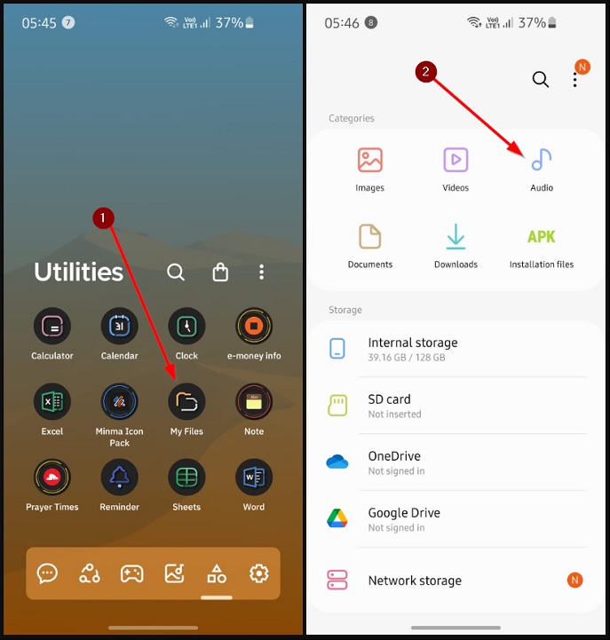 pilih file mp3 nada dering sebut nama yang telah diunduh